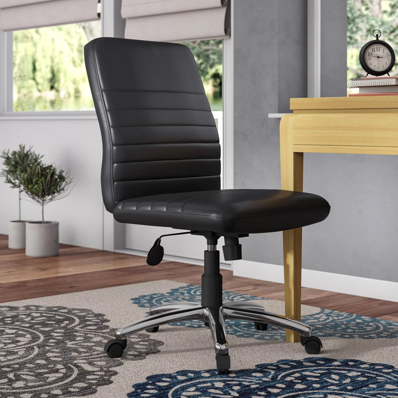 Symple Stuff Genuine Leather Task Chair Wayfair